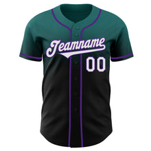 Laden Sie das Bild in den Galerie-Viewer, Custom Teal Black-Purple Authentic Fade Fashion Baseball Jersey