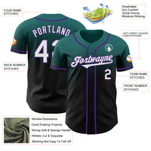 Laden Sie das Bild in den Galerie-Viewer, Custom Teal Black-Purple Authentic Fade Fashion Baseball Jersey