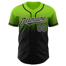 Laden Sie das Bild in den Galerie-Viewer, Custom Neon Green Black-White Authentic Fade Fashion Baseball Jersey