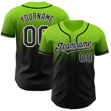 Laden Sie das Bild in den Galerie-Viewer, Custom Neon Green Black-White Authentic Fade Fashion Baseball Jersey