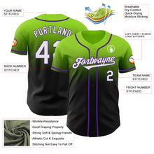 Laden Sie das Bild in den Galerie-Viewer, Custom Neon Green Black-Purple Authentic Fade Fashion Baseball Jersey