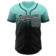Laden Sie das Bild in den Galerie-Viewer, Custom Ice Blue Black-White Authentic Fade Fashion Baseball Jersey