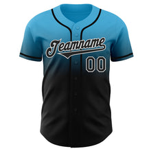 Laden Sie das Bild in den Galerie-Viewer, Custom Sky Blue Black-White Authentic Fade Fashion Baseball Jersey