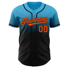 Laden Sie das Bild in den Galerie-Viewer, Custom Sky Blue Orange-Black Authentic Fade Fashion Baseball Jersey