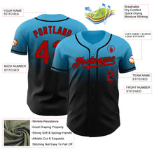 Laden Sie das Bild in den Galerie-Viewer, Custom Sky Blue Red-Black Authentic Fade Fashion Baseball Jersey
