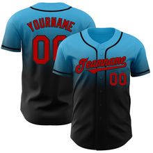 Laden Sie das Bild in den Galerie-Viewer, Custom Sky Blue Red-Black Authentic Fade Fashion Baseball Jersey