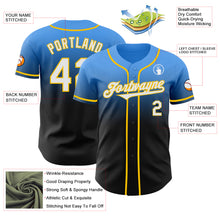 Laden Sie das Bild in den Galerie-Viewer, Custom Electric Blue Black-Yellow Authentic Fade Fashion Baseball Jersey