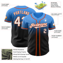 Laden Sie das Bild in den Galerie-Viewer, Custom Electric Blue Black-Orange Authentic Fade Fashion Baseball Jersey