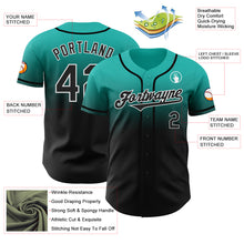Load image into Gallery viewer, Custom Aqua Black-White Authentic Fade Fashion Baseball Jersey