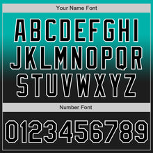 Load image into Gallery viewer, Custom Aqua Black-White Authentic Fade Fashion Baseball Jersey