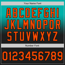 Load image into Gallery viewer, Custom Aqua Orange-Black Authentic Fade Fashion Baseball Jersey