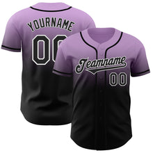Load image into Gallery viewer, Custom Light Purple Black-White Authentic Fade Fashion Baseball Jersey