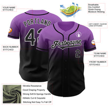 Load image into Gallery viewer, Custom Medium Purple Black-White Authentic Fade Fashion Baseball Jersey