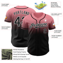 Laden Sie das Bild in den Galerie-Viewer, Custom Medium Pink Black-White Authentic Fade Fashion Baseball Jersey