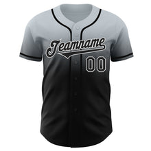 Laden Sie das Bild in den Galerie-Viewer, Custom Silver Black-White Authentic Fade Fashion Baseball Jersey