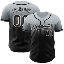 Laden Sie das Bild in den Galerie-Viewer, Custom Silver Black-White Authentic Fade Fashion Baseball Jersey