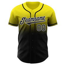 Laden Sie das Bild in den Galerie-Viewer, Custom Light Yellow Black-White Authentic Fade Fashion Baseball Jersey