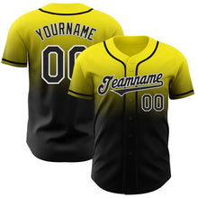 Laden Sie das Bild in den Galerie-Viewer, Custom Light Yellow Black-White Authentic Fade Fashion Baseball Jersey
