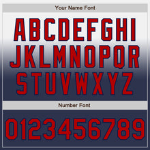 Laden Sie das Bild in den Galerie-Viewer, Custom White Red-Navy Authentic Fade Fashion Baseball Jersey