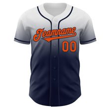 Laden Sie das Bild in den Galerie-Viewer, Custom White Orange-Navy Authentic Fade Fashion Baseball Jersey