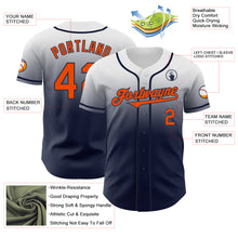 Laden Sie das Bild in den Galerie-Viewer, Custom White Orange-Navy Authentic Fade Fashion Baseball Jersey