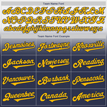 Laden Sie das Bild in den Galerie-Viewer, Custom White Gold-Navy Authentic Fade Fashion Baseball Jersey