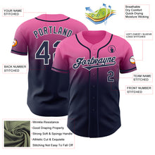 Laden Sie das Bild in den Galerie-Viewer, Custom Pink Navy-White Authentic Fade Fashion Baseball Jersey