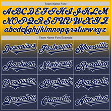 Laden Sie das Bild in den Galerie-Viewer, Custom Gold Navy-White Authentic Fade Fashion Baseball Jersey