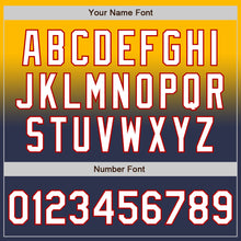 Laden Sie das Bild in den Galerie-Viewer, Custom Gold Navy-Red Authentic Fade Fashion Baseball Jersey