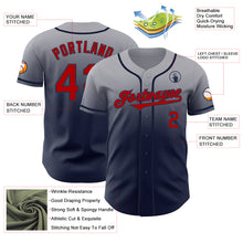 Laden Sie das Bild in den Galerie-Viewer, Custom Gray Red-Navy Authentic Fade Fashion Baseball Jersey
