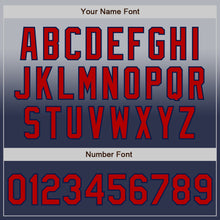 Laden Sie das Bild in den Galerie-Viewer, Custom Gray Red-Navy Authentic Fade Fashion Baseball Jersey