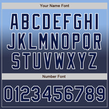 Laden Sie das Bild in den Galerie-Viewer, Custom Light Blue Navy-White Authentic Fade Fashion Baseball Jersey