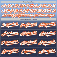 Load image into Gallery viewer, Custom Light Blue Navy-Orange Authentic Fade Fashion Baseball Jersey