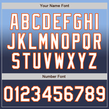 Load image into Gallery viewer, Custom Light Blue Navy-Orange Authentic Fade Fashion Baseball Jersey