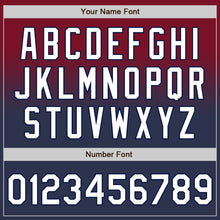 Laden Sie das Bild in den Galerie-Viewer, Custom Crimson White-Navy Authentic Fade Fashion Baseball Jersey