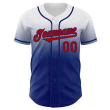 Charger l'image dans la galerie, Custom White Red-Royal Authentic Fade Fashion Baseball Jersey