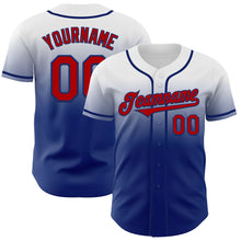 Charger l'image dans la galerie, Custom White Red-Royal Authentic Fade Fashion Baseball Jersey
