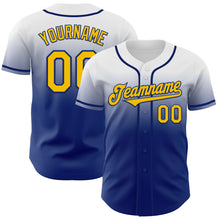 Charger l'image dans la galerie, Custom White Yellow-Royal Authentic Fade Fashion Baseball Jersey