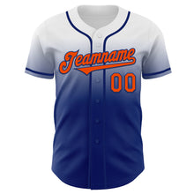 Charger l'image dans la galerie, Custom White Orange-Royal Authentic Fade Fashion Baseball Jersey