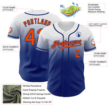 Charger l'image dans la galerie, Custom White Orange-Royal Authentic Fade Fashion Baseball Jersey