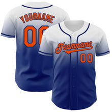 Charger l'image dans la galerie, Custom White Orange-Royal Authentic Fade Fashion Baseball Jersey