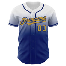 Charger l'image dans la galerie, Custom White Old Gold-Royal Authentic Fade Fashion Baseball Jersey