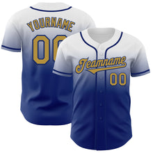 Charger l'image dans la galerie, Custom White Old Gold-Royal Authentic Fade Fashion Baseball Jersey