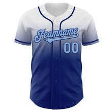 Charger l'image dans la galerie, Custom White Light Blue-Royal Authentic Fade Fashion Baseball Jersey