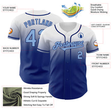 Charger l'image dans la galerie, Custom White Light Blue-Royal Authentic Fade Fashion Baseball Jersey