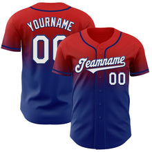 Charger l'image dans la galerie, Custom Red White-Royal Authentic Fade Fashion Baseball Jersey