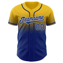 Charger l'image dans la galerie, Custom Yellow Royal-White Authentic Fade Fashion Baseball Jersey