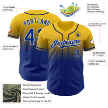 Charger l'image dans la galerie, Custom Yellow Royal-White Authentic Fade Fashion Baseball Jersey