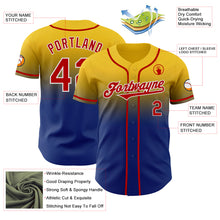 Charger l'image dans la galerie, Custom Yellow Red Royal-White Authentic Fade Fashion Baseball Jersey