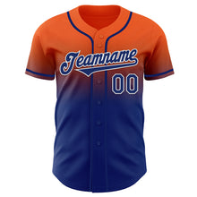 Charger l'image dans la galerie, Custom Orange Royal-White Authentic Fade Fashion Baseball Jersey